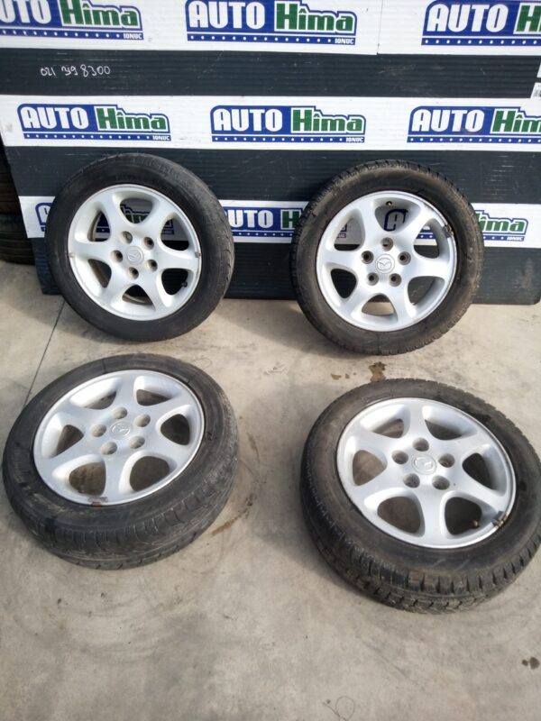 Janta aliaj MAZDA Premacy CP 8W 1999-2005 195/55R15 , 15X6JJ,5X115, interior 67 mmET50, 2 anvelope vara dot 2016, 2 anvelope iarna HIFLY dot 2016